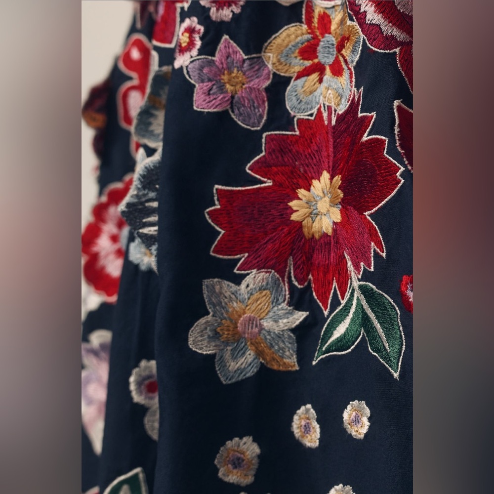 ✨Anthropologie Sleeveless 3D Floral Babydoll Mini Dress Sz XL - Picture 5 of 11